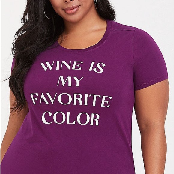torrid Tops - NWT Torrid size 0 Graphics Tee Wine my favorite